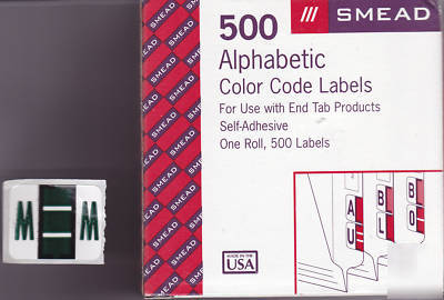 Smead alphabetic bccr and bar style color coded labels 