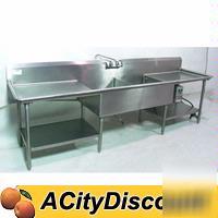 Used 2 comp dish wash prep sink w/ garbage disposal