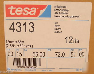 Tesa 4313 hot melt package sealing tape 3â€X60 yd 12 rls