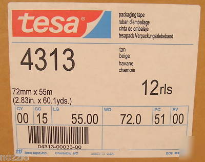 Tesa 4313 hot melt package sealing tape 3â€X60 yd 12 rls
