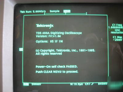 Tektronix tds 460A 400 mhz 4 channel dgtl oscilloscope