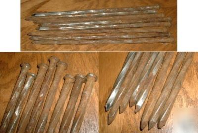 Ten inch pole lumber log cabin nails heavy duty twisted