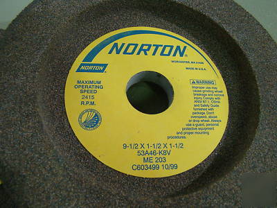 New 2PC norton 9Â½â€ x 1Â½â€ x 1Â½â€ 46K recâ€™d grinding