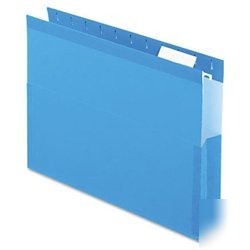 New hanging box bottom folders with sides, blue, let...