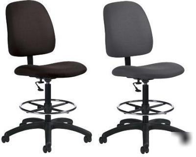 Deluxe drafting chair by harwick in gray fabric