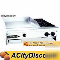 New american range 48IN gas griddle w/ 2 open burners