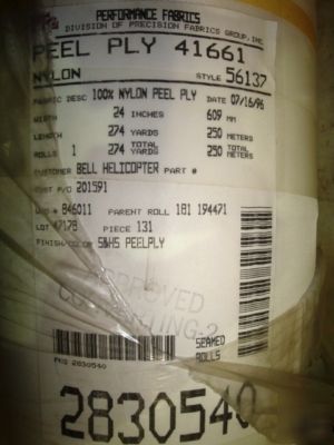 Performance fabrics peel ply style 56137 - 274 yd. roll