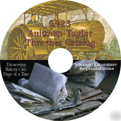 1923 aultman-taylor steam engine catalog on cd