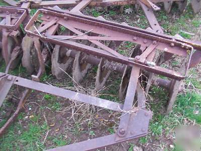 8' pull behind 4 section disk culivator working harrow 