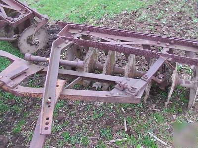 8' pull behind 4 section disk culivator working harrow 