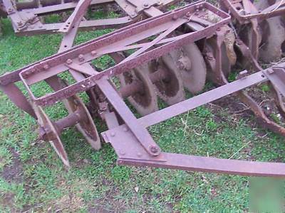 8' pull behind 4 section disk culivator working harrow 