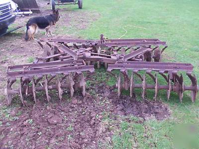 8' pull behind 4 section disk culivator working harrow 