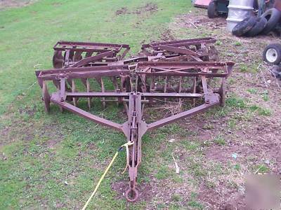 8' pull behind 4 section disk culivator working harrow 