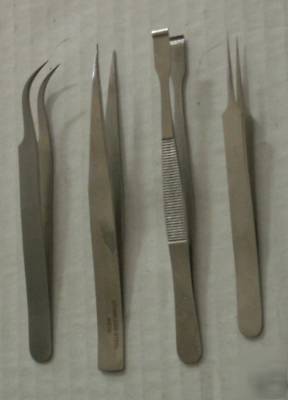 Erem, selectra assembly & rework tweezers (lot of 4)
