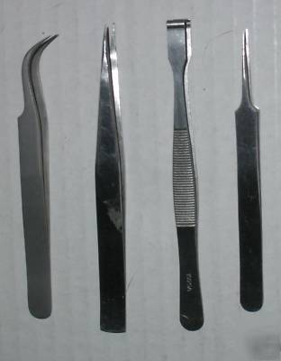 Erem, selectra assembly & rework tweezers (lot of 4)
