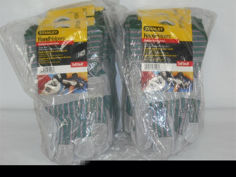 12PACK stanley hand helpers cowhide leather palm gloves
