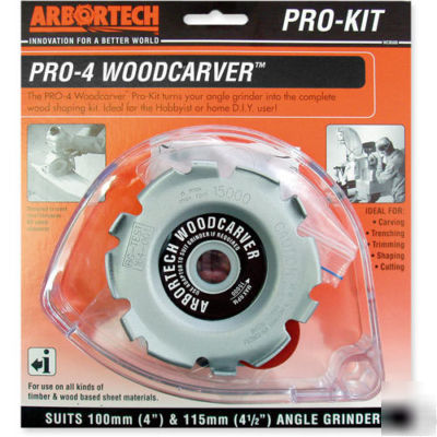Arbortech pro-4 woodcarver carving for grinder + guard