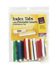 Avery 16239 index tabs with printable inserts 6 packs
