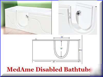 Whirlpool step-in bathtub for standard tub enclosures