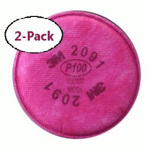 3M 2091 P100 respirator particulate filter 2-pack