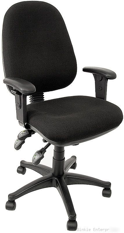 Black fabric executive task computer office desk chair