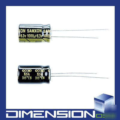 Samxon 6.3V 1000UF gc radial lead D8XH14MM capacitor