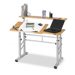 Safco height adjustable split level workstation