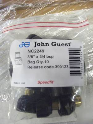 10X john guest 3/8 x 3/4BSP female nut mi brass fitting