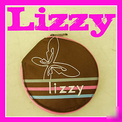 #211 lizzy surf 12 cd dvd holder wallet case brown