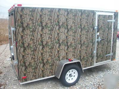 6 x 12 enclosed cargo camo edition utility trailer