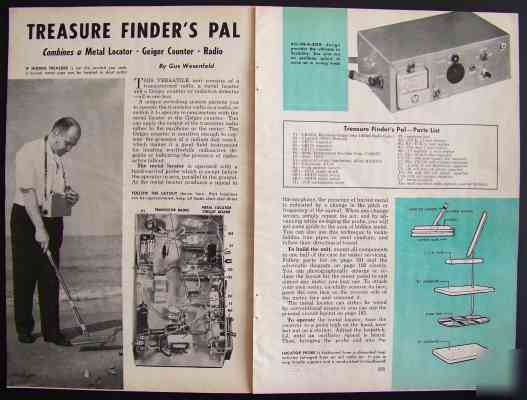 Metal detector-geiger counter-radio 1961 howto plans
