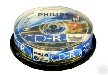 10 blank cd-r philips lightscribe 52X 700MB printable