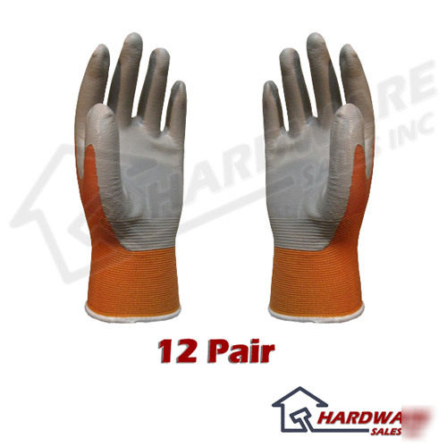 Atlas fit 370 orange nitrile gloves large l 12-pack
