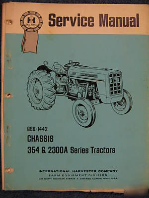 International harvester ih 354 2300A tractor sev manual