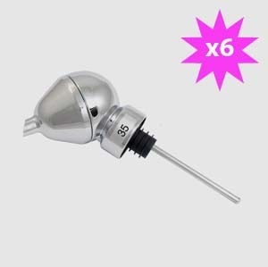 Pack of 6 aqua flow 35ML measured pourers pub bar optic