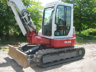 2008 takeuchi TB180FR mini excavator low hours 