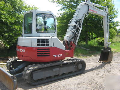 2008 takeuchi TB180FR mini excavator low hours 