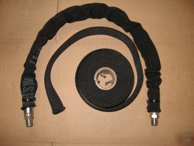 Black nylon hydraulic hose sleeve cover in many sizes-