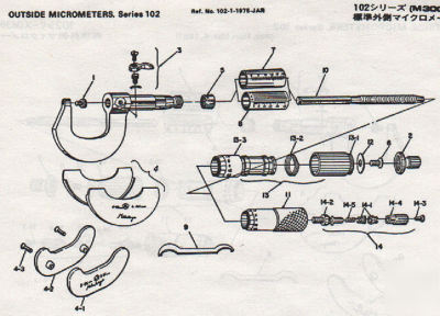 Mitutoyo parts catalog with exploded views & diagrams