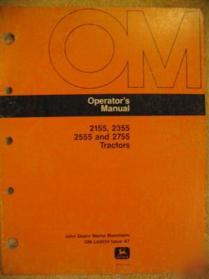 John deere 2155 2355 2555 2755 ind tractor ops manual
