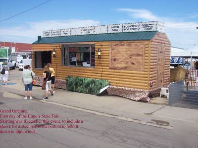 Log cabin concession trailer 8.5' x 32'