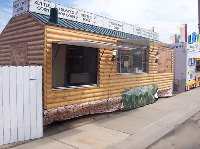 Log cabin concession trailer 8.5' x 32'