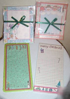 4 holiday/christmas note pads-still sealed-variety