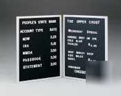 Black open face changeable letterboard w/ aluminum