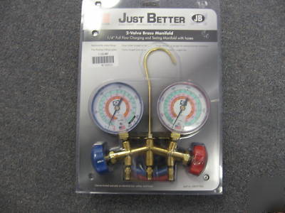 Jb industries M2-22231G 2-valve brass manifold / hoses