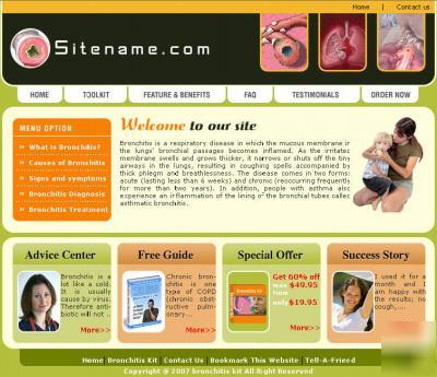 Bronchitis care website for sale + adsense