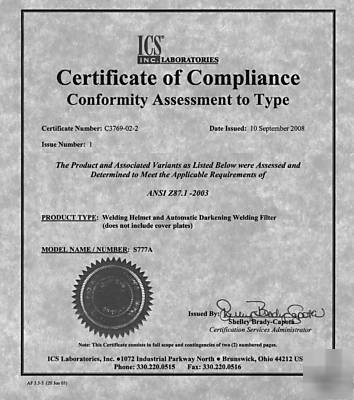 Best certified welding helmet w/ 4 optical sensor black