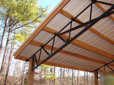 Pole barn w metal roofing, steel truss best deal 