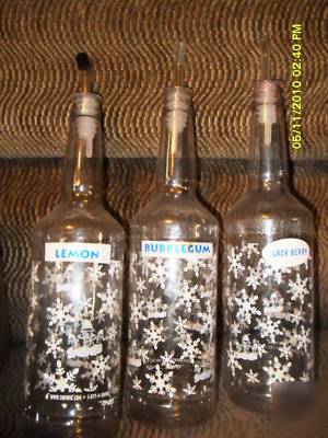 Snow cone/shaved ice quart flavor bottles