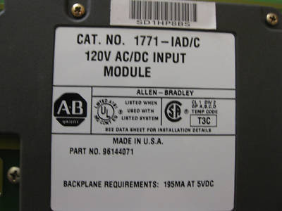 Allen bradley plc-5/20E /e system w/io mod. excellent 